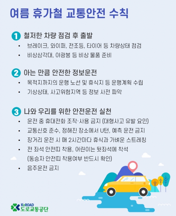여름 휴가철 교통안전 수칙(이미지=도로교통공단)